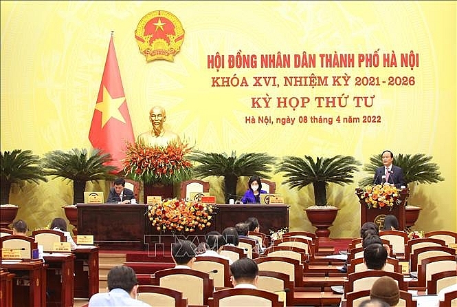 Quang cảnh Kỳ họp thứ tư HĐND thành phố Hà Nội. Ảnh: Văn Điệp/TTXVN