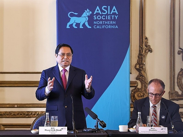 Thủ tướng khẳng định Việt Nam xác định khoa học công nghệ, đổi mới sáng tạo, khởi nghiệp là động lực quan trọng cho sự phát triển trong giai đoạn mới - Ảnh: VGP/Nhật Bắc