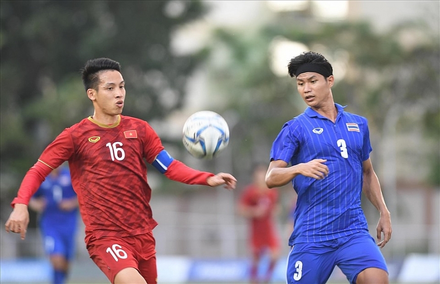 U23 Việt Nam từng đối đầu U23 Thái Lan ở vòng bảng SEA Games 30. Ảnh: D.P