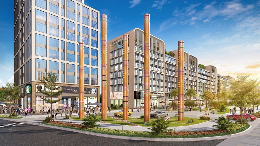 Nghỉ dưỡng tại La Fiesta, du khách dễ dàng tham gia các hoạt động lễ hội, sự kiện trên đại lộ Sun Grand Boulevard và quảng trường biển. Ảnh phối cảnh minh họa