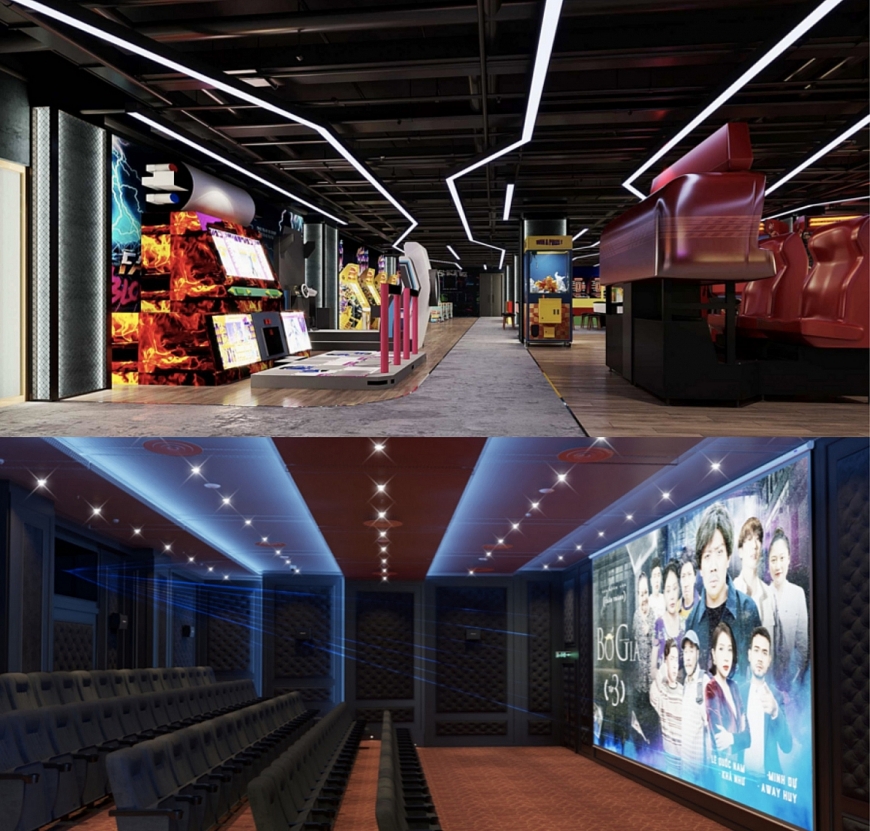  Phối cảnh khu chiếu phim và Gamezone