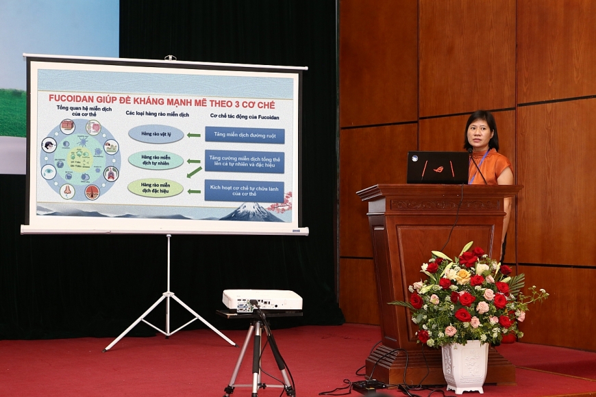 TS.BS. Vũ Thị Thanh - Trưởng phòng dinh dưỡng điều trị - Trung tâm dinh dưỡng lâm sàng - BV Bạch Mai chia sẻ về lợi ích của Fucoidan từ tảo nâu, giúp cải thiện sức khỏe