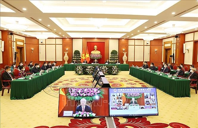 Tổng Bí thư Nguyễn Phú Trọng phát biểu tại Hội nghị thượng đỉnh giữa Đảng Cộng sản Trung Quốc với các chính đảng trên thế giới. Ảnh: Trí Dũng/TTXVN Tổng Bí thư Nguyễn Phú Trọng phát biểu tại Hội nghị thượng đỉnh giữa Đảng Cộng sản Trung Quốc với các chính đảng trên thế giới. Ảnh: Trí Dũng/TTXVN