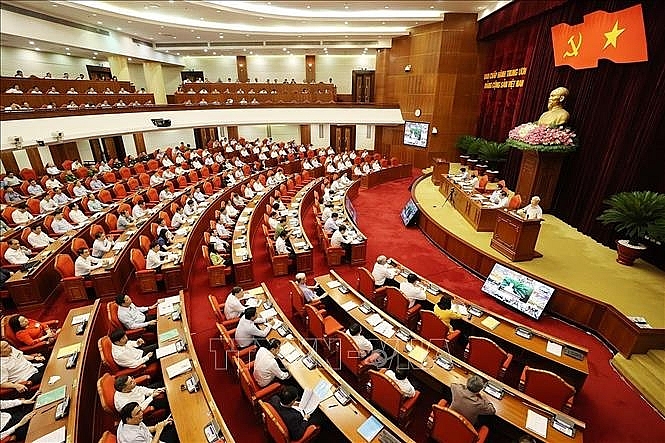 Tổng Bí thư Nguyễn Phú Trọng phát biểu kết luận hội nghị. Ảnh: Trí Dũng/TTXVN