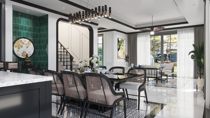 Biệt thự Sun Tropical Village mang phong cách kiến trúc Tropical – Indochine. (Ảnh phối cảnh)