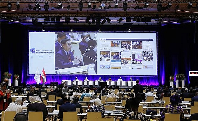 Chủ tịch Quốc hội Vương Đình Huệ phát biểu. Ảnh: Doãn Tấn/TTXVN