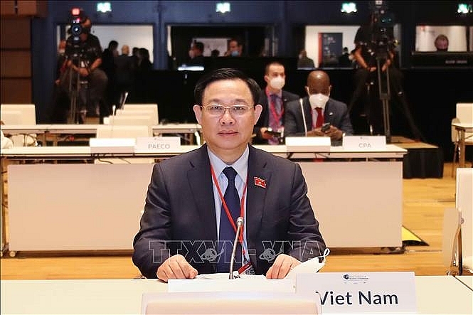 Chủ tịch Quốc hội Vương Đình Huệ dự Lễ khai mạc Hội nghị các Chủ tịch Quốc hội thế giới lần thứ 5 (WCSP5). Ảnh: Doãn Tấn/TTXVN