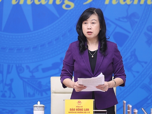 Quyền Bộ trưởng Bộ Y tế Đào Hồng Lan cho biết, dịch bệnh dự báo còn diễn biến khó lường trên thế giới trong thời gian tới - Ảnh: VGP/Nhật Bắc