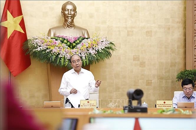 Thủ tướng Nguyễn Xuân Phúc chủ trì phiên họp Chính phủ thường kỳ tháng 9/2020 Ảnh: Dương Giang/TTXVN 2136 thu tuong nguyen xuan phuc 21020a