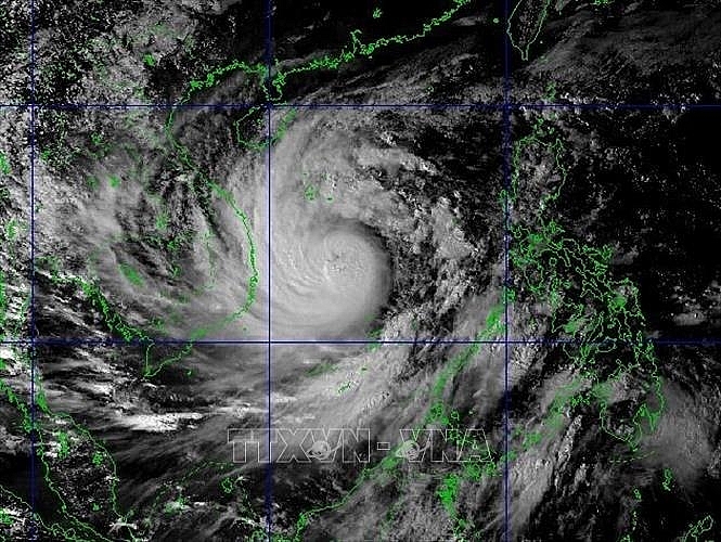 Hình ảnh bão số 9 thu được qua vệ tinh. Ảnh: TTXVN phát