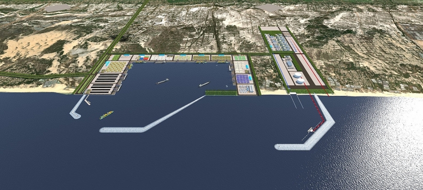 Phối cảnh dự án Trung tâm điện khí LNG Hải Lăng, tỉnh Quảng Trị