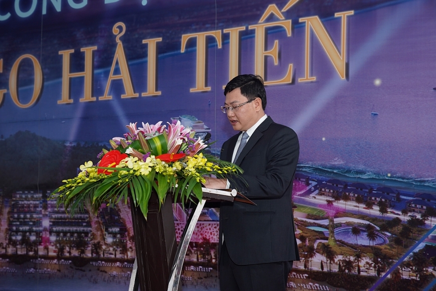 Ông Mai Xuân Liêm - Phó Chủ tịch UBND Tỉnh Thanh Hóa nhấn mạnh tầm quan trọng của dự án Flamingo Hải Tiến đối với sự phát triển kinh tế tỉnh.