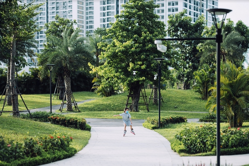Vinhomes Smart City được bao phủ trong không gian xanh mướt
