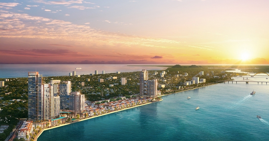 Tổ hợp Sun Riva Vista sẽ thắp sáng bờ Đông sông Hàn, nâng tầm diện mạo đô thị Đà Nẵng. Ảnh phối cảnh minh họa