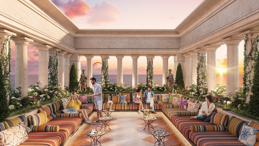 Không gian cafe tầng mái tại tháp căn hộ The Sea (Ảnh phối cảnh minh họa)