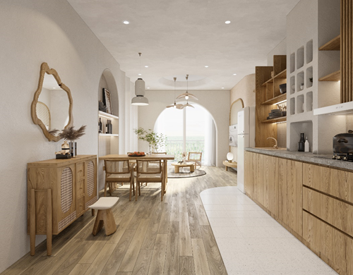 Việc lựa chọn màu sơn cùng phong cách thiết kế tối giản giúp các căn hộ 1PN+1 trở nên rộng, thoáng hơn. Bên cạnh đó, cách thiết kế nội thất đồng nhất giúp không gian căn hộ hài hòa và tinh tế hơn.