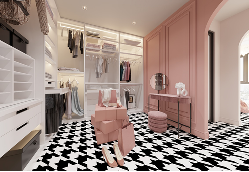 Nếu biết cách khéo léo tận dụng diện tích +1, các chủ nhân có thể mang về căn hộ một phòng “Walk-in closet” cực “trendy” trong tổ ấm xinh xắn của mình. 