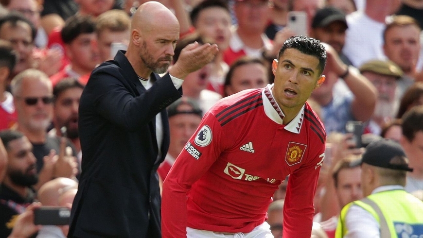 Mâu thuẫn giữa Ronaldo với Erik Ten Hag tại MU đi tới đỉnh điểm. Ảnh: Man United