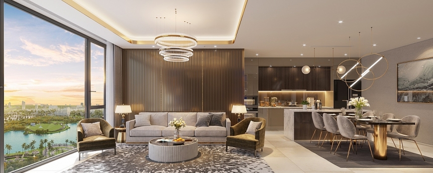 Căn hộ The Matrix One trở nên thoáng rộng, tràn ngập ánh sáng tự nhiên nhờ thiết kế kính Low-E chạm sàn