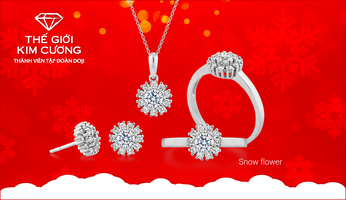 Lấy cảm hứng từ những bông tuyết gửi điều ước tốt lành, thiết kế mới nhất của Thế Giới Kim Cương không chỉ giúp phái đẹp trở nên rạng ngời mà còn ẩn chứa thông điệp may mắn, sẵn sàng đón nhận những điều mới mẻ.