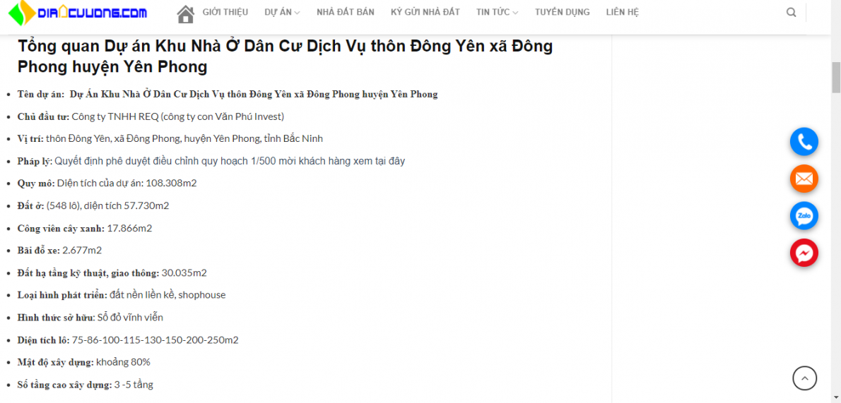 Chưa thi công hạ tầng dự án Khu nhà ở thôn Đông Yên đã được rao bán