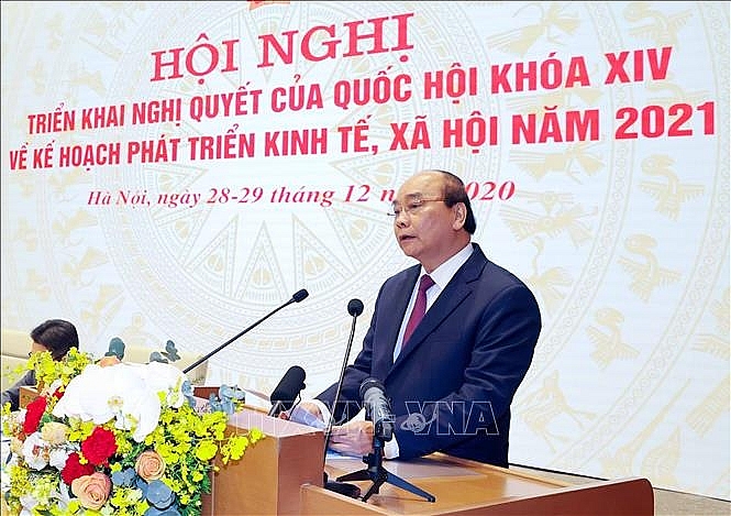 Thủ tướng Nguyễn Xuân Phúc phát biểu khai mạc. Ảnh: Thống Nhất/TTXVN