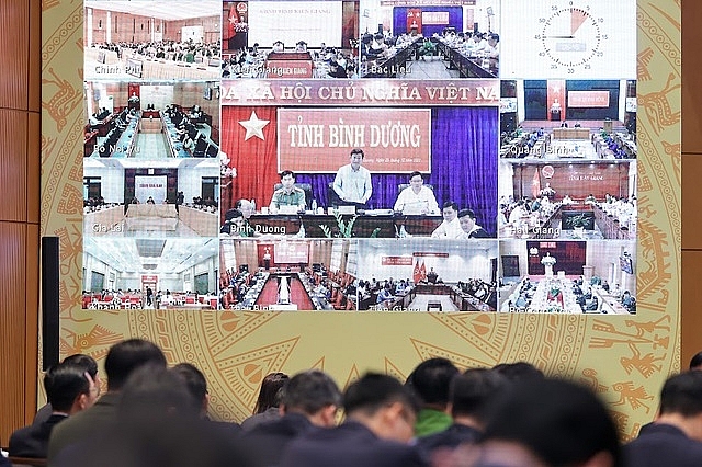 Lãnh đạo các địa phương dự Hội nghị tại các điểm cầu trong cả nước - Ảnh: VGP/Nhật Bắc