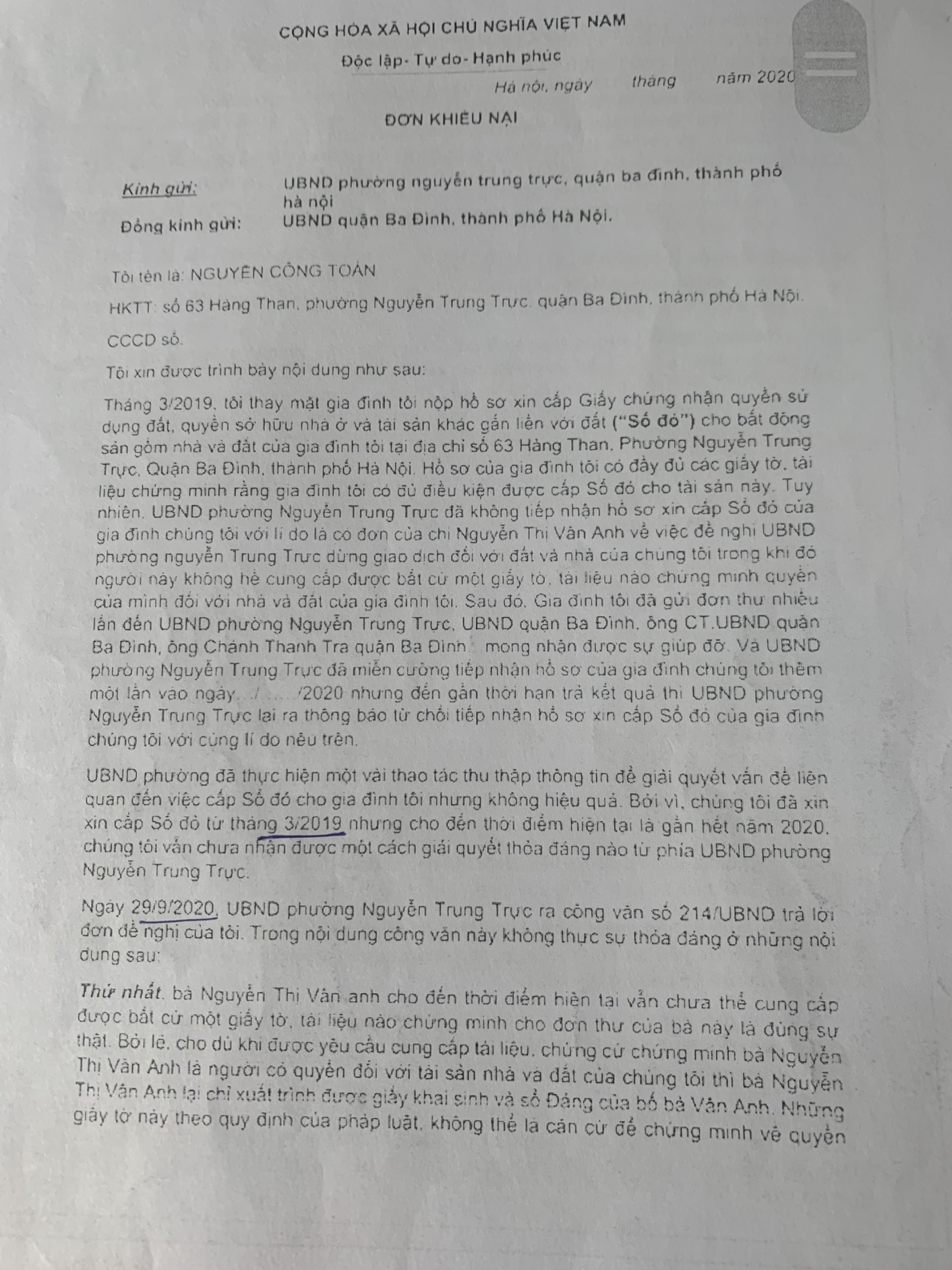 Tài sản đang thuộc quyền sở hữu bỗng dưng bị tranh chấp vì cho người thân… ở nhờ?