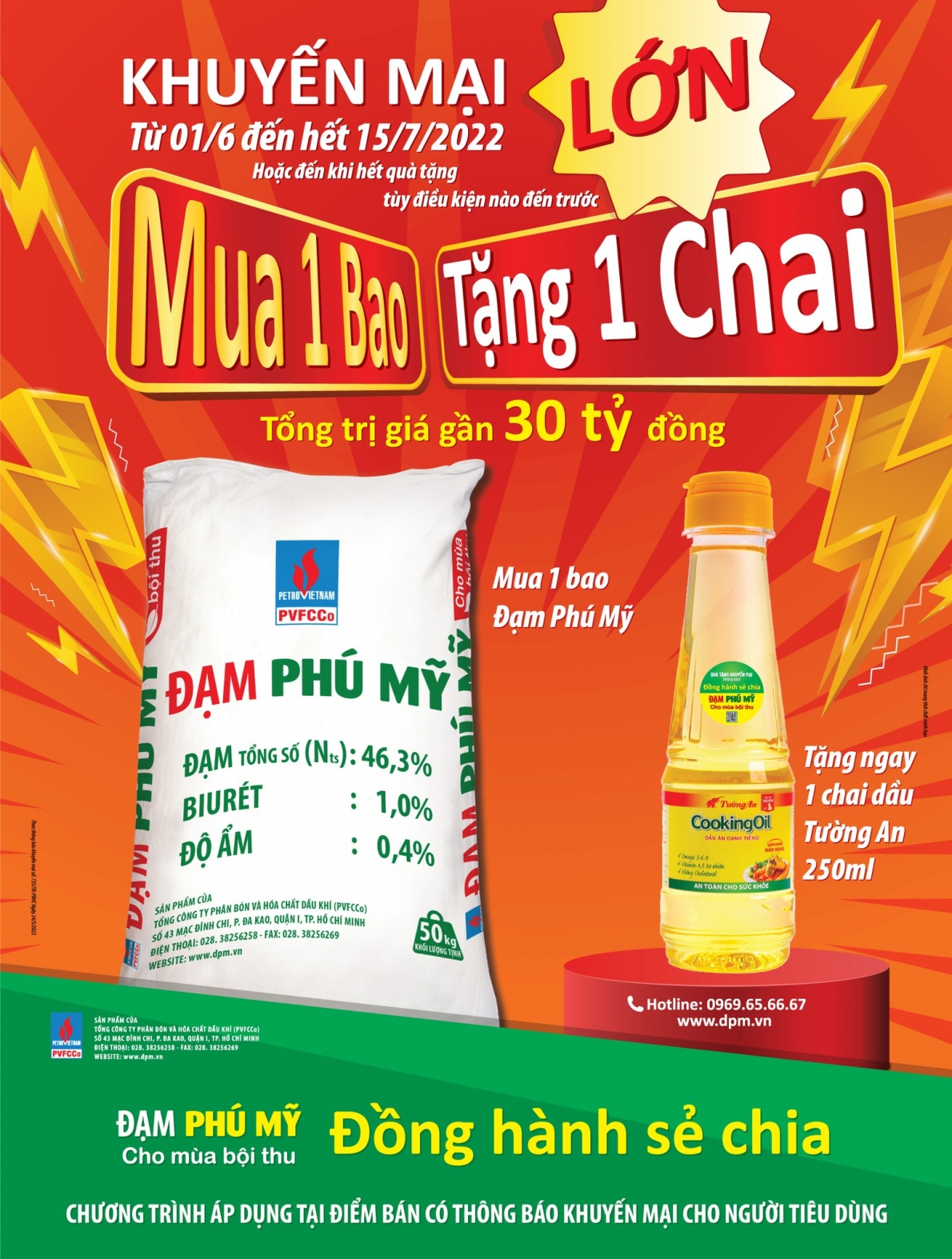 “Đạm Phú Mỹ tặng bà con nông dân 2 triệu chai dầu ăn