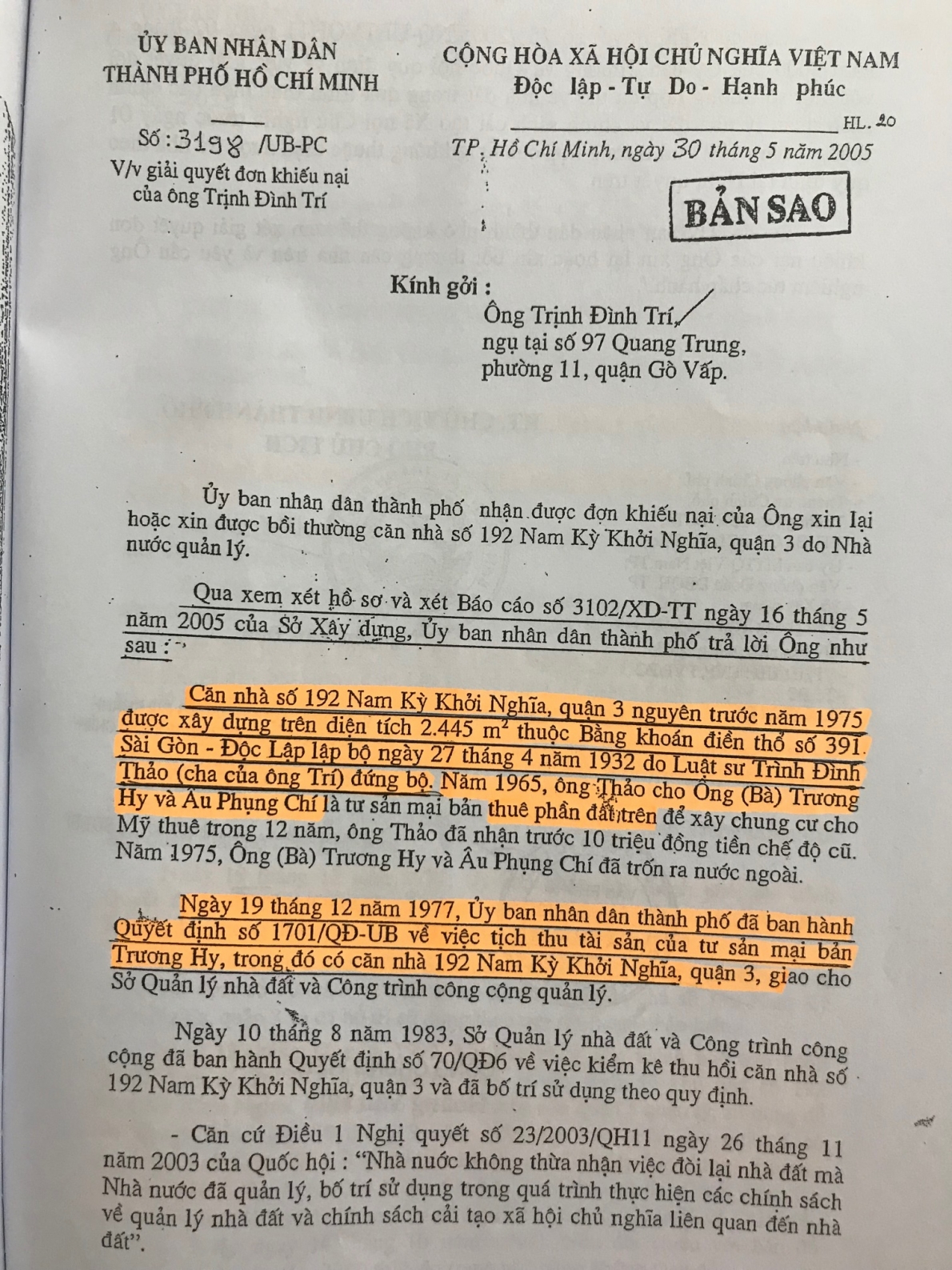 Cần sửa sai và trả lại nhà đất cho gia đình nhà cách mạng - cố Luật sư Trịnh Đình Thảo