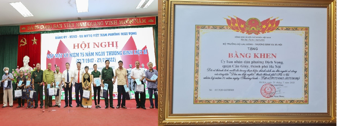 Phường Dịch Vọng tích cực chăm lo công tác đền ơn đáp nghĩa