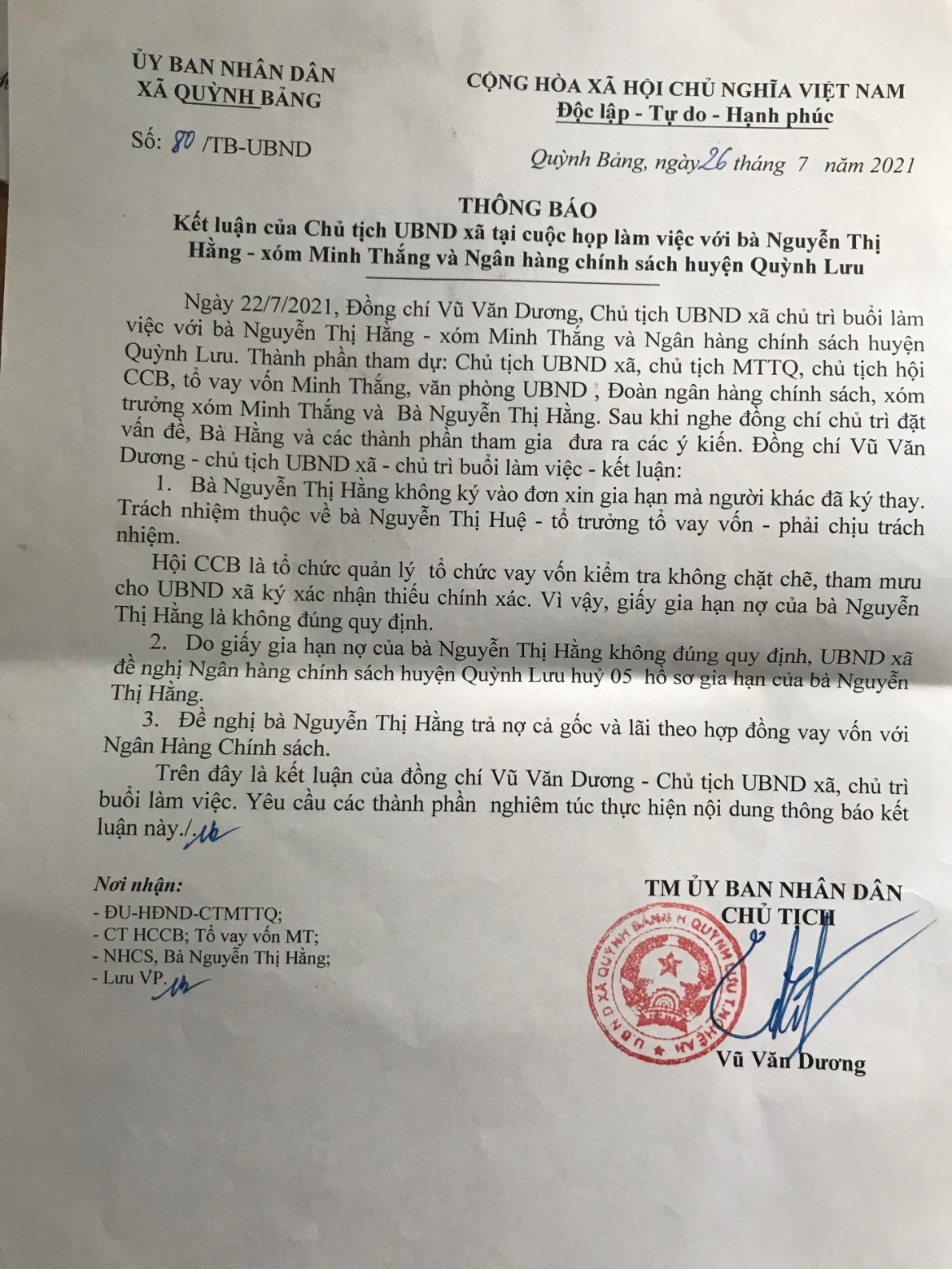 Cần làm rõ 5 bộ hồ sơ “khống” xin gia hạn nợ mạo danh bà Nguyễn Thị Hằng