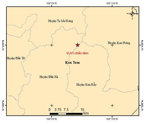 Kon Tum liên tiếp xảy ra động đất