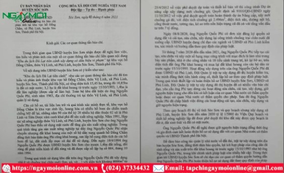 Các cơ quan chức năng của huyện Sóc Sơn có bao che cho sai phạm?