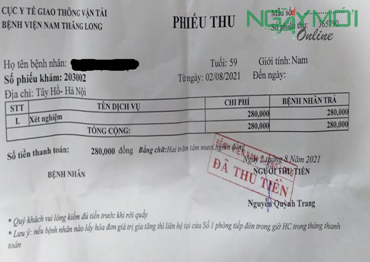 Cần làm rõ những “bất thường” trong việc thu phí test Covid-19 tại Bệnh viện Nam Thăng Long (Hà Nội)?