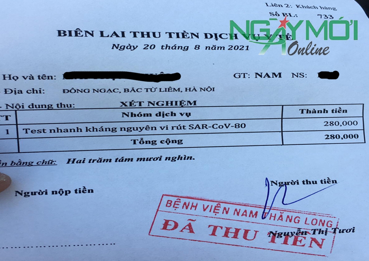 Cần làm rõ những “bất thường” trong việc thu phí test Covid-19 tại Bệnh viện Nam Thăng Long (Hà Nội)?