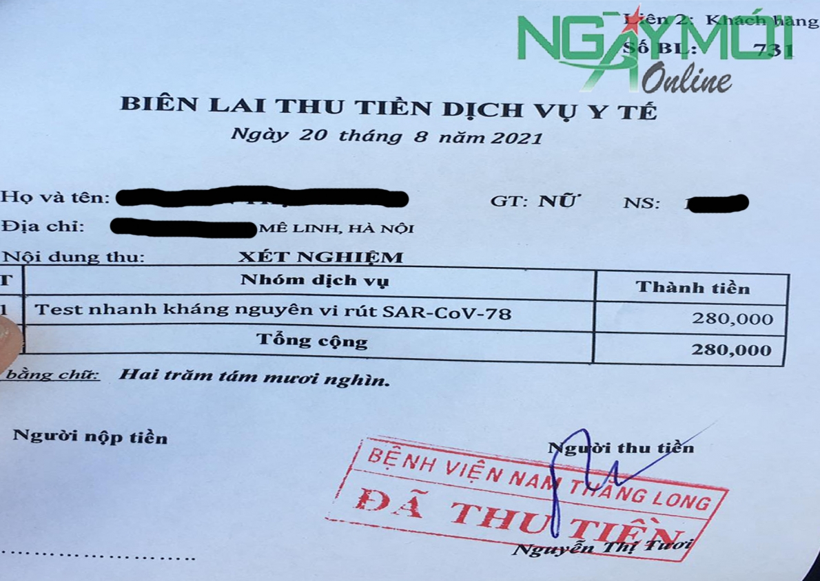 Cần làm rõ những “bất thường” trong việc thu phí test Covid-19 tại Bệnh viện Nam Thăng Long (Hà Nội)?