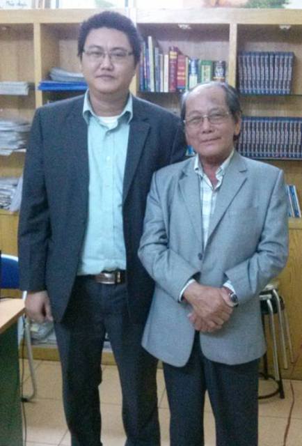 Luật sư Ho&agrave;ng Văn T&ugrave;ng v&agrave; nh&agrave; b&aacute;o Trần Mỹ, ph&oacute;ng vi&ecirc;n B&aacute;o Người cao tuổi