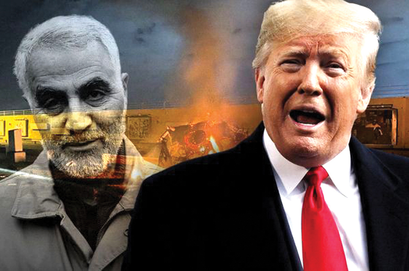 Cuộc kh&ocirc;ng k&iacute;ch s&aacute;t hại Tướng Soleimani c&oacute; lẽ l&agrave; canh bạc nguy hiểm nhất m&agrave; Tổng thống Trump đ&aacute;nh cược bằng tương lai ch&iacute;nh trị của ch&iacute;nh &ocirc;ng.           Ảnh Yahoo News