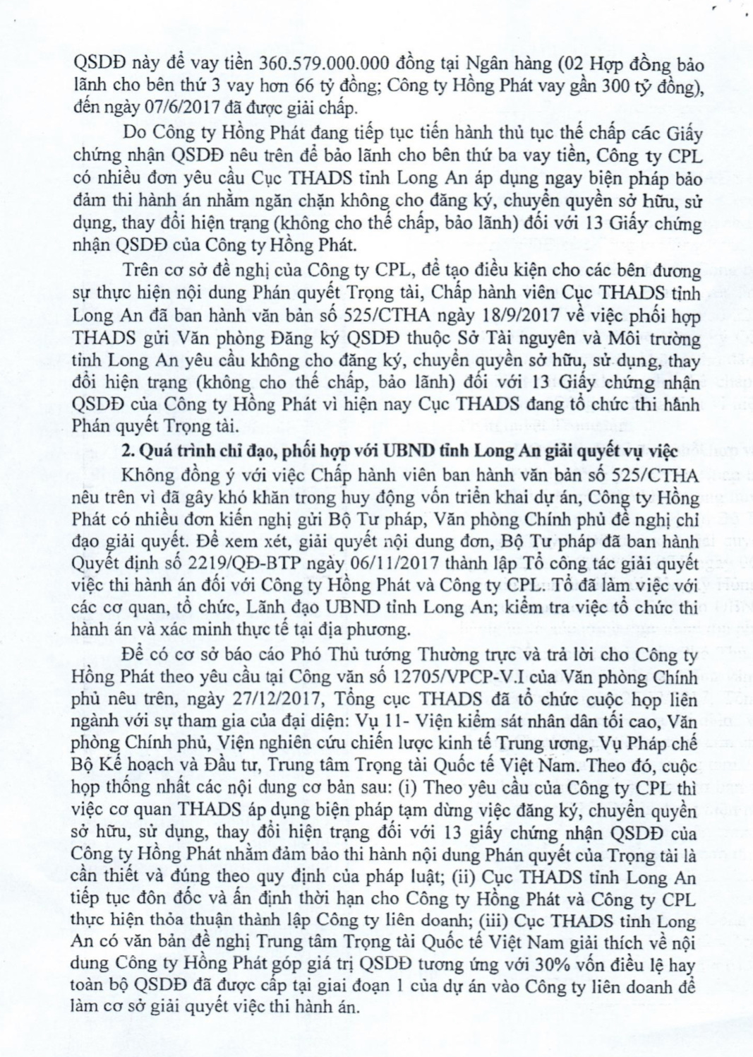 Vụ tranh chấp liên quan đến Công ty Hồng Phát: Văn bản “giấu đầu, lòi đuôi” của người “thừa lệnh Bộ trưởng, kí thay Chánh Văn phòng Bộ Tư pháp” (!)