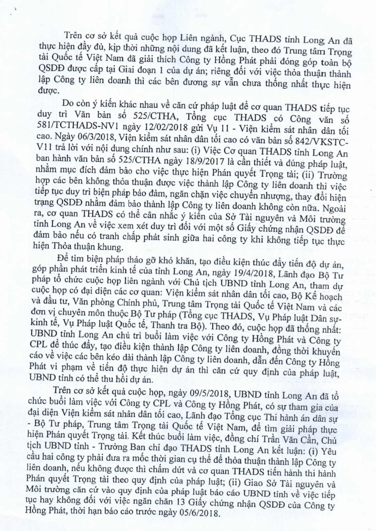 Vụ tranh chấp liên quan đến Công ty Hồng Phát: Văn bản “giấu đầu, lòi đuôi” của người “thừa lệnh Bộ trưởng, kí thay Chánh Văn phòng Bộ Tư pháp” (!)