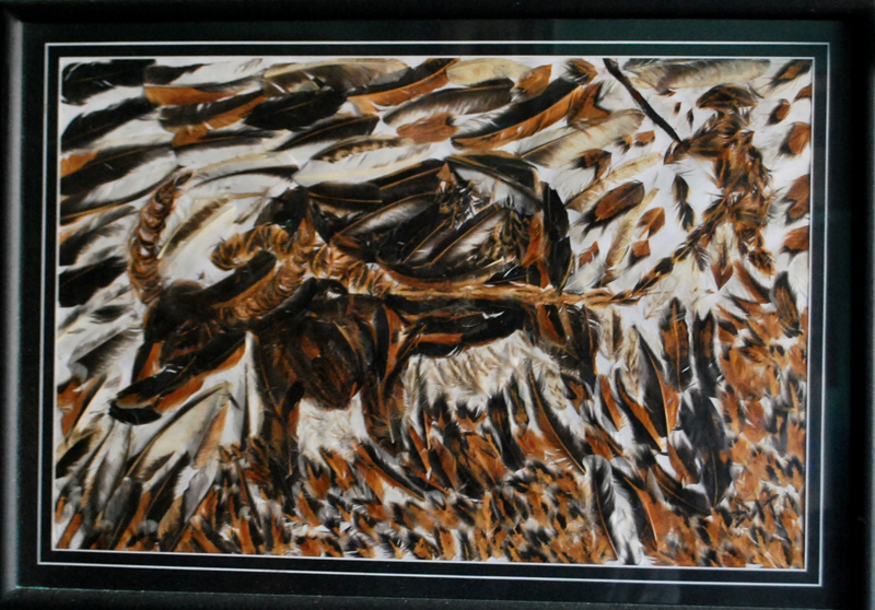 Tranh lông gà phố Hội