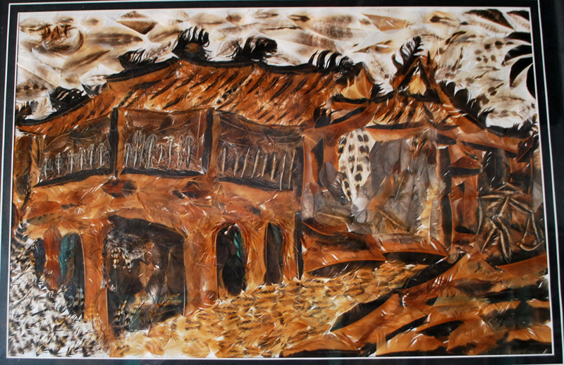 Tranh lông gà phố Hội