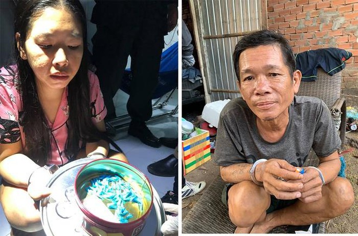 Chi (tr&aacute;i) v&agrave; Nh&acirc;n bị c&aacute;o buộc chuy&ecirc;n cung cấp ma t&uacute;y cho c&aacute;c con nghiện. Ảnh: T.A.