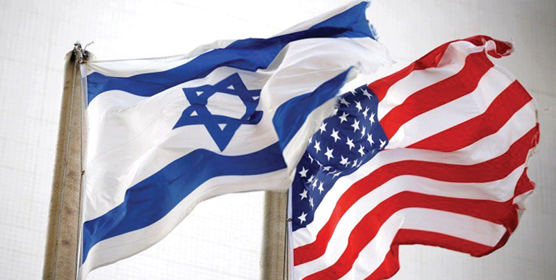 Cờ Israel v&agrave; Mỹ. Ảnh: National Review