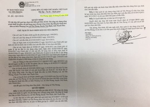 Xã Yên Phong (Thanh Hóa): Cố tình đấu thầu ngược... dẫn đến sai phạm gây thất thoát tiền ngân sách
