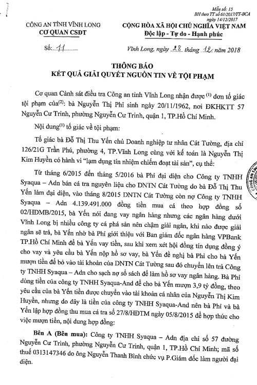 Viết  tiếp bài “Công an tỉnh Vĩnh Long: Vì sao chưa xem xét, xử lí tin tố giác tội phạm?”: Hé lộ dấu hiệu bao che hành vi có dấu hiệu tội phạm!
