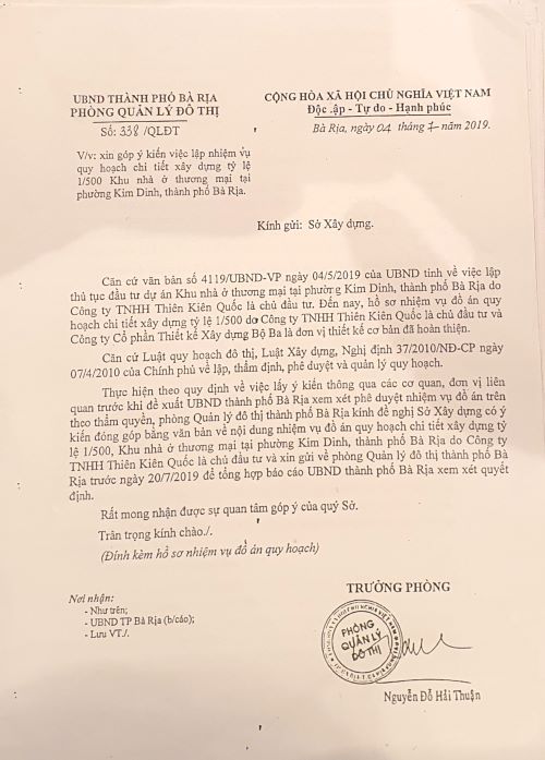 Dự án Khu dân cư Kim Dinh 4, TP Bà Rịa, tỉnh Bà Rịa - Vũng Tàu: Vẫn ngang nhiên rao bán rầm rộ trên mạng