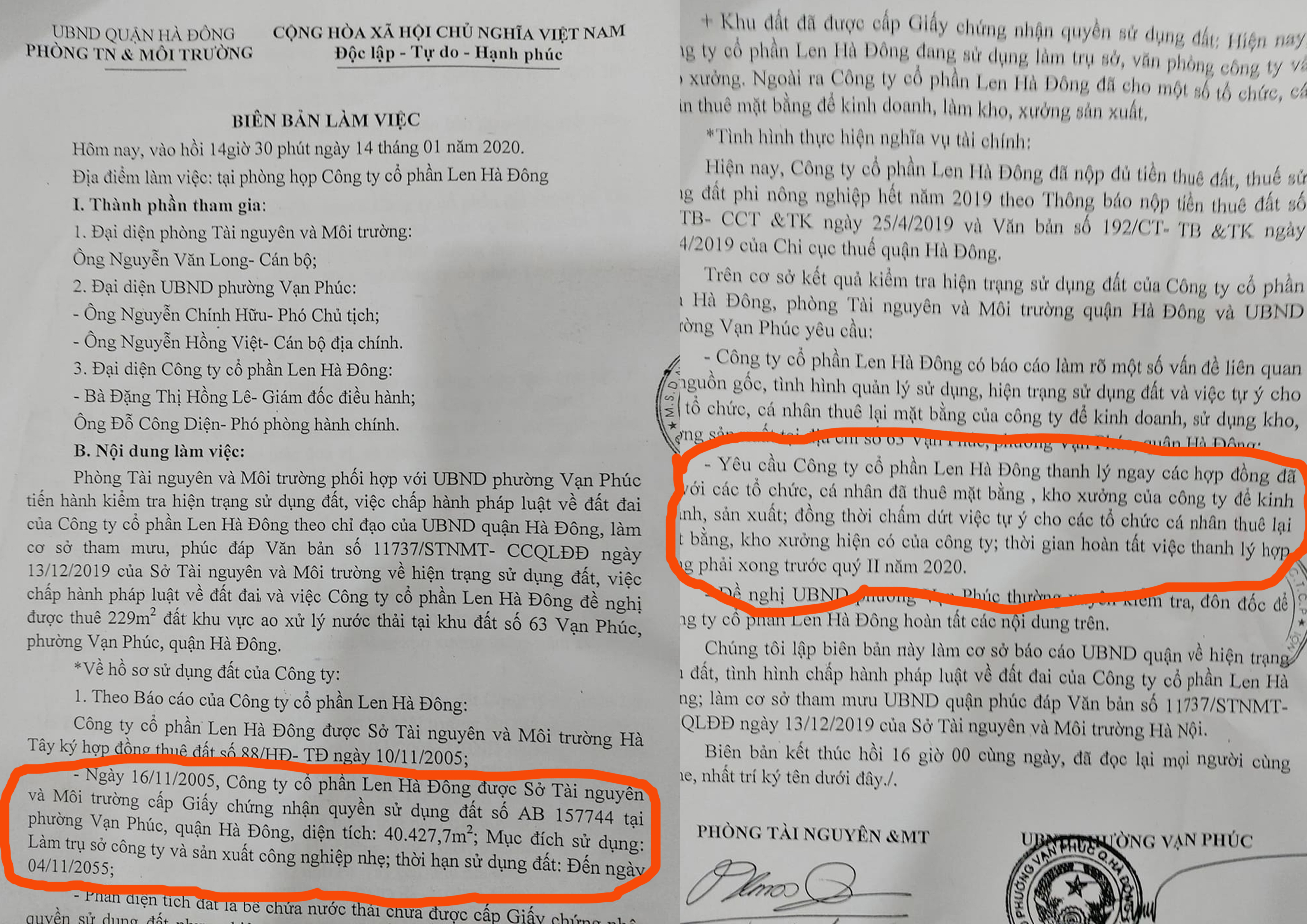 Sai phạm của C&ocirc;ng ty CP Len H&agrave; Đ&ocirc;ng đ&atilde; r&otilde;, nhưng c&aacute;c cơ quan chức năng của quận H&agrave; Đ&ocirc;ng chỉ xử l&iacute; qua loa...vẫn tạo điều kiện?.