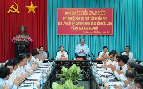 Thủ tướng làm việc với lãnh đạo các tỉnh ĐBSCL về hạn hán, xâm nhập mặn